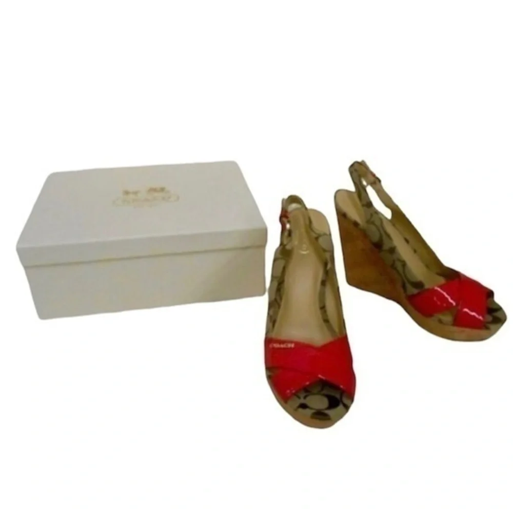 NWT Coach Platform Sandal Wedge Heels